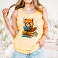 Reading Book Lover Red Panda Read Books Be Kind Stays Weird Comfort Colors Tank Top Grey