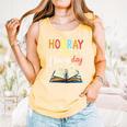 Reading Books Bibliophile Hooray It's Library Day Comfort Colors Tank Top Grey