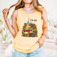 Reading Books Librarian Reader Nerd I'm Ok Teacher School Comfort Colors Tank Top Grey
