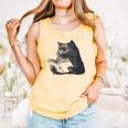 Reading Cat Cat Book Lover Comfort Colors Tank Top Grey