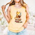 Reading Cat Books Cute Comfort Colors Tank Top Grey