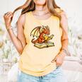 Reading Dragon Book Lover Bookworm Reader Comfort Colors Tank Top Grey