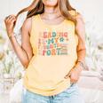 Reading Is My Favorite Sport Retro Groovy Book Lovers Comfort Colors Tank Top Grey