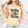 Reading Is My Therapy Book Lover Bookworm Comfort Colors Tank Top Grey Reading Is My Therapy Book Lover Bookworm Comfort Colors Tank Top Grey