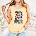 Reading Is Snow Much Fun Christmas Bookworm Snowman Reading Comfort Colors Tank Top Grey