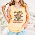 Reading Squad Book Lover Bookish Floral Readers Make Leaders Comfort Colors Tank Top Grey