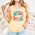Reads Across Tee America Books Reader Reading Teacher Comfort Colors Tank Top Grey