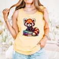 Red Panda Books Lover Reading Bookworm Comfort Colors Tank Top Grey