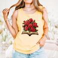 Red Roses Flowers Book Floral Comfort Colors Tank Top Grey Red Roses Flowers Book Floral Comfort Colors Tank Top Grey