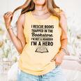 I Rescue Books Trapped In The Bookstore Sarcastic Comfort Colors Tank Top Grey