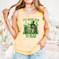 Retro Book Lucky Reading Teacher St Patrick's Day -Adults Small Cotton Blend Polyester Blend Short Sleeve Comfort Colors Tank Top Grey
