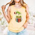 Retro Christmas Ornament Book Christmas Teacher Librarian Comfort Colors Tank Top Grey