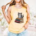 Retro I Just Want To Read Books And Pet Cats Cat For Men Women Kids Comfort Colors Tank Top Grey