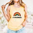 Retro Rainbow Take A Look It's In A Book Reading Comfort Colors Tank Top Grey Retro Rainbow Take A Look It's In A Book Reading Comfort Colors Tank Top Grey