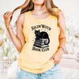 Salem Witch Book Club Bookish Halloween Cat Women Comfort Colors Tank Top Grey