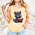 Scottish Terrier Reading a Book Dog Comfort Colors Tank Top Grey