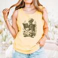 Skeleton Book Floral Skull Halloween Teacher Costume Comfort Colors Tank Top Grey