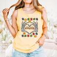 Skeleton Heart Read Reading Book Librarian Halloween Women Comfort Colors Tank Top Grey