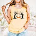 Skeleton Reading Book In Hammock Halloween Reader Comfort Colors Tank Top Grey