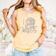 Skull Books Flowers Goth Reader Grunge Dark Alt Aesthetic Comfort Colors Tank Top Grey