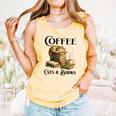 Sleeping Cat And Books With Coffee Lover Comfort Colors Tank Top Grey