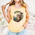 Sloth Reading a Book Lazy Sloth Bookworm Comfort Colors Tank Top Grey