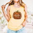 Smart Book Pumpkin Retro Fall Teacher Reading Halloween Comfort Colors Tank Top Grey