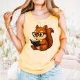 Squirrel Reading Book Lover Comfort Colors Tank Top Grey