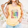 Subtle Floral Foxglove Daisy Tulip Book Lover Comfort Colors Tank Top Grey