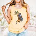Teacher Shirt Giraffe Holding Books Bookworm Librarian Comfort Colors Tank Top Grey
