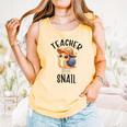 Teacher Snail With Glasses On Books Cute Pre-K Kindergarten Comfort Colors Tank Top Grey