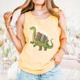 Teachersaurus Dinosaur Teachers Dino Reading Book Librarian Comfort Colors Tank Top Grey