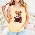 Teddy Bear Reading a Book Comfort Colors Tank Top Grey Teddy Bear Reading a Book Comfort Colors Tank Top Grey