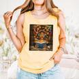 History Month Black Afro Girl Women Book Lovers Flower Comfort Colors Tank Top Grey