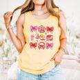 Valentine Cupid Coquette Pink Bow Apple Books Teacher Comfort Colors Tank Top Grey