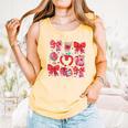 Valentine Teacher Coquette Bow Pencil Heart Book Girl Women Comfort Colors Tank Top Grey