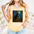 Van Gogh Starry Night Art Cat And Book Lovers Premium Tri-Blend Comfort Colors Tank Top Grey