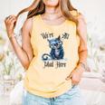 We'Re All Mad Here Cheshire Cat Alice Wonderland Book Kids Comfort Colors Tank Top Grey