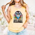 Wild About Reading Book Lover Penguin Comfort Colors Tank Top Grey