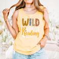 Wild About Reading Lover Bookworm Library Teacher Zoo Animal Comfort Colors Tank Top Grey