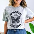 Anti-Social Butterfly Awkward Introvert Homebody Humor Comfort Color Blast T-Shirt Smoke