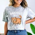 Anxious But Cute Anxiety Meme Cat Lover Introvert For Men Women Comfort Color Blast T-Shirt Smoke