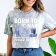 Born To Nap Forced To Exist Lazy Skeleton Couch Introverts Comfort Color Blast T-Shirt Smoke