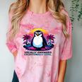 Awkward But Loyal Penguin Synthwave Vapowave Introvert Comfort Color Blast T-Shirt Clay