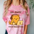 Go Away I'm Introverting Cozy Cat With Laptop And Coffee Comfort Color Blast T-Shirt Clay Go Away I'm Introverting Cozy Cat With Laptop And Coffee Comfort Color Blast T-Shirt Clay
