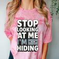 Humor For Introverts Stop Looking At Me I'm Hiding Graphic Comfort Color Blast T-Shirt Clay Humor For Introverts Stop Looking At Me I'm Hiding Graphic Comfort Color Blast T-Shirt Clay
