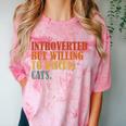 Introverted But Willing To Discuss Cats Introvert Comfort Color Blast T-Shirt Clay