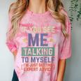 If You See Me Talking To Myself Sarcastic Introvert Comfort Color Blast T-Shirt Clay