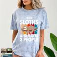 Sloth For Sloth Lover Men Women Kids Introvert Comfort Color Blast T-Shirt Ocean