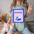 Fun Cute Introvert Cat Character With Wine Comfort Color Blast T-Shirt Fern